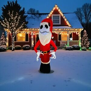 Jack Skellington Santa Airblown Inflatable 4ft Nightmare Before Christmas Works